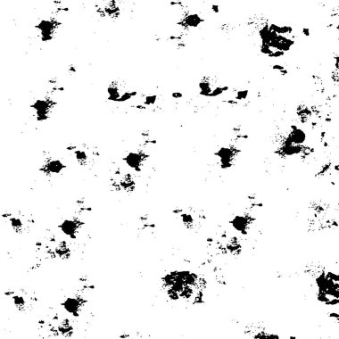 Grunge üst üste biniyor. Soyut siyah-beyaz vektör arkaplanı. Çatlak, leke ve noktalarda kirli desenli tek renkli klasik yüzey. Karanlık korku tarzında eski bir duvar.
