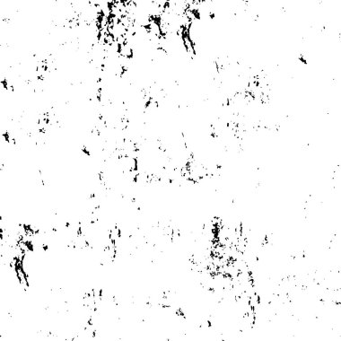 Grunge üst üste biniyor. Soyut siyah-beyaz vektör arkaplanı. Çatlak, leke ve noktalarda kirli desenli tek renkli klasik yüzey. Karanlık korku tarzında eski bir duvar.