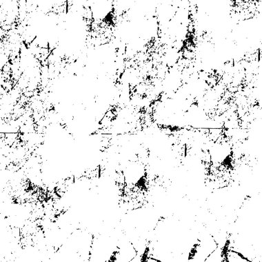 Grunge üst üste biniyor. Soyut siyah-beyaz vektör arkaplanı. Çatlak, leke ve noktalarda kirli desenli tek renkli klasik yüzey. Karanlık korku tarzında eski bir duvar.