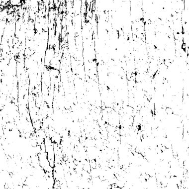 Grunge üst üste biniyor. Soyut siyah-beyaz vektör arkaplanı. Çatlak, leke ve noktalarda kirli desenli tek renkli klasik yüzey. Karanlık korku tarzında eski bir duvar.