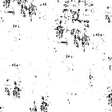 Grunge üst üste biniyor. Soyut siyah-beyaz vektör arkaplanı. Çatlak, leke ve noktalarda kirli desenli tek renkli klasik yüzey. Karanlık korku tarzında eski bir duvar.