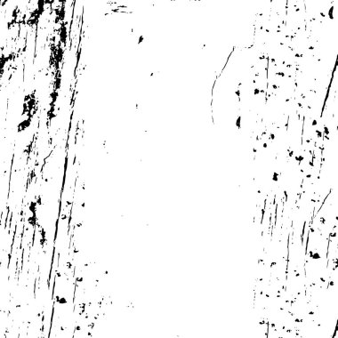 Grunge üst üste biniyor. Soyut siyah-beyaz vektör arkaplanı. Çatlak, leke ve noktalarda kirli desenli tek renkli klasik yüzey. Karanlık korku tarzında eski bir duvar.