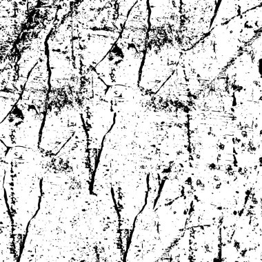 Grunge üst üste biniyor. Soyut siyah-beyaz vektör arkaplanı. Çatlak, leke ve noktalarda kirli desenli tek renkli klasik yüzey. Karanlık korku tarzında eski bir duvar.