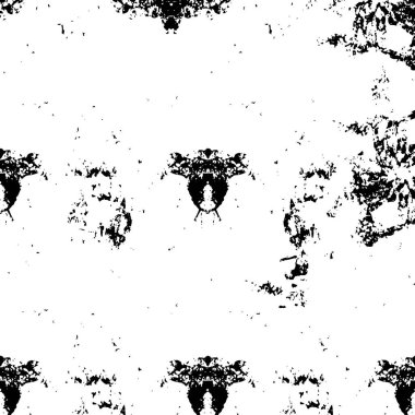 Grunge üst üste biniyor. Soyut siyah-beyaz vektör arkaplanı. Çatlak, leke ve noktalarda kirli desenli tek renkli klasik yüzey. Karanlık korku tarzında eski bir duvar.
