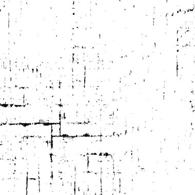 Grunge üst üste biniyor. Soyut siyah-beyaz vektör arkaplanı. Çatlak, leke ve noktalarda kirli desenli tek renkli klasik yüzey. Karanlık korku tarzında eski bir duvar.