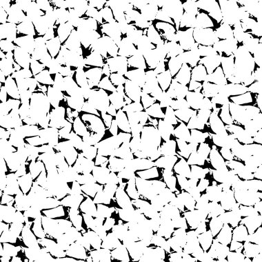 Grunge üst üste biniyor. Soyut siyah-beyaz vektör arkaplanı. Çatlak, leke ve noktalarda kirli desenli tek renkli klasik yüzey. Karanlık korku tarzında eski bir duvar.