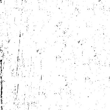 Grunge üst üste biniyor. Soyut siyah-beyaz vektör arkaplanı. Çatlak, leke ve noktalarda kirli desenli tek renkli klasik yüzey. Karanlık korku tarzında eski bir duvar.