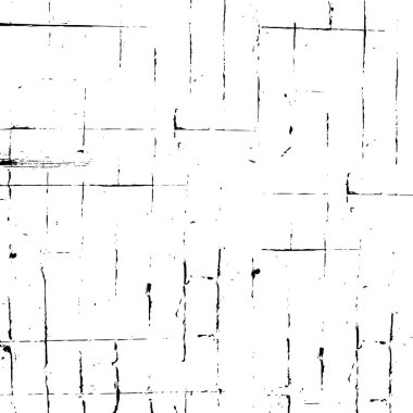 Grunge üst üste biniyor. Soyut siyah-beyaz vektör arkaplanı. Çatlak, leke ve noktalarda kirli desenli tek renkli klasik yüzey. Karanlık korku tarzında eski bir duvar.