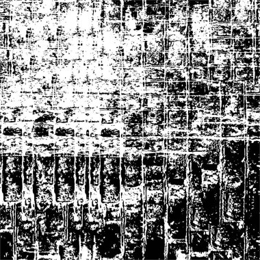 Grunge üst üste biniyor. Soyut siyah-beyaz vektör arkaplanı. Çatlak, leke ve noktalarda kirli desenli tek renkli klasik yüzey. Karanlık korku tarzında eski bir duvar.