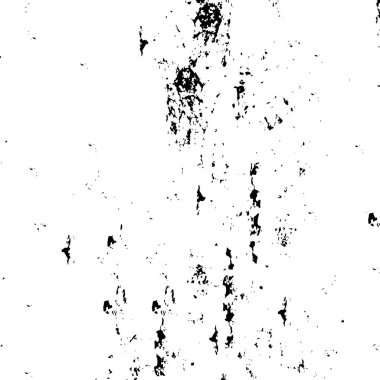 Grunge üst üste biniyor. Soyut siyah-beyaz vektör arkaplanı. Çatlak, leke ve noktalarda kirli desenli tek renkli klasik yüzey. Karanlık korku tarzında eski bir duvar.