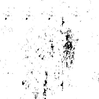 Grunge üst üste biniyor. Soyut siyah-beyaz vektör arkaplanı. Çatlak, leke ve noktalarda kirli desenli tek renkli klasik yüzey. Karanlık korku tarzında eski bir duvar.