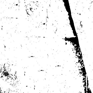 Grunge üst üste biniyor. Soyut siyah-beyaz vektör arkaplanı. Çatlak, leke ve noktalarda kirli desenli tek renkli klasik yüzey. Karanlık korku tarzında eski bir duvar.
