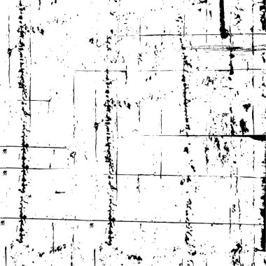 Grunge üst üste biniyor. Soyut siyah-beyaz vektör arkaplanı. Çatlak, leke ve noktalarda kirli desenli tek renkli klasik yüzey. Karanlık korku tarzında eski bir duvar.