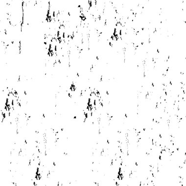 Grunge üst üste biniyor. Soyut siyah-beyaz vektör arkaplanı. Çatlak, leke ve noktalarda kirli desenli tek renkli klasik yüzey. Karanlık korku tarzında eski bir duvar.