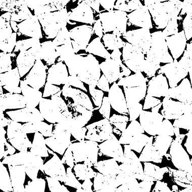 Grunge üst üste biniyor. Soyut siyah-beyaz vektör arkaplanı. Çatlak, leke ve noktalarda kirli desenli tek renkli klasik yüzey. Karanlık korku tarzında eski bir duvar.