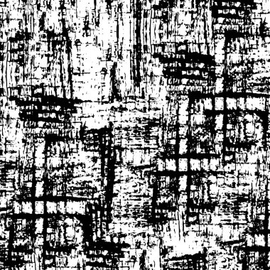 Grunge üst üste biniyor. Soyut siyah-beyaz vektör arkaplanı. Çatlak, leke ve noktalarda kirli desenli tek renkli klasik yüzey. Karanlık korku tarzında eski bir duvar.