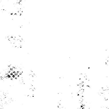 Grunge üst üste biniyor. Soyut siyah-beyaz vektör arkaplanı. Çatlak, leke ve noktalarda kirli desenli tek renkli klasik yüzey. Karanlık korku tarzında eski bir duvar.