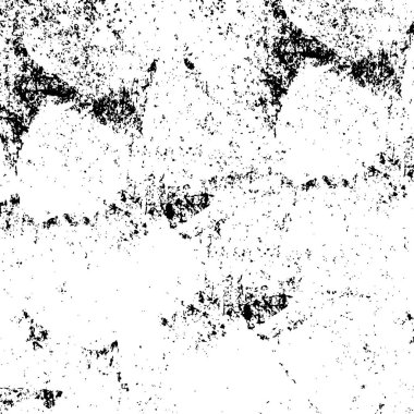 Grunge üst üste biniyor. Soyut siyah-beyaz vektör arkaplanı. Çatlak, leke ve noktalarda kirli desenli tek renkli klasik yüzey. Karanlık korku tarzında eski bir duvar.