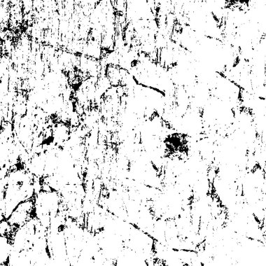 Vektör grunge dokusu. Siyah beyaz arka plan. Soyut monokrom resim koyu tonlarda solmuş bir efekt içerir