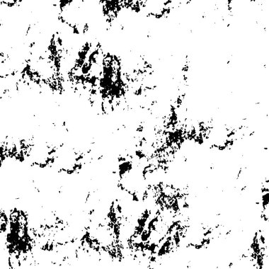 Grunge üst üste biniyor. Soyut siyah-beyaz vektör arkaplanı. Çatlak, leke ve noktalarda kirli desenli tek renkli klasik yüzey. Karanlık korku tarzında eski bir duvar.