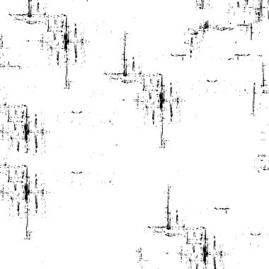 Grunge üst üste biniyor. Soyut siyah-beyaz vektör arkaplanı. Çatlak, leke ve noktalarda kirli desenli tek renkli klasik yüzey. Karanlık korku tarzında eski bir duvar.