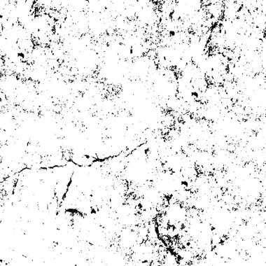 Grunge üst üste biniyor. Soyut siyah-beyaz vektör arkaplanı. Çatlak, leke ve noktalarda kirli desenli tek renkli klasik yüzey. Karanlık korku tarzında eski bir duvar.