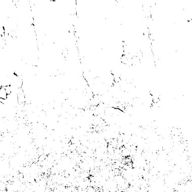 Grunge üst üste biniyor. Soyut siyah-beyaz vektör arkaplanı. Çatlak, leke ve noktalarda kirli desenli tek renkli klasik yüzey. Karanlık korku tarzında eski bir duvar.