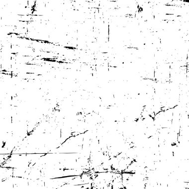 Grunge üst üste biniyor. Soyut siyah-beyaz vektör arkaplanı. Çatlak, leke ve noktalarda kirli desenli tek renkli klasik yüzey. Karanlık korku tarzında eski bir duvar.