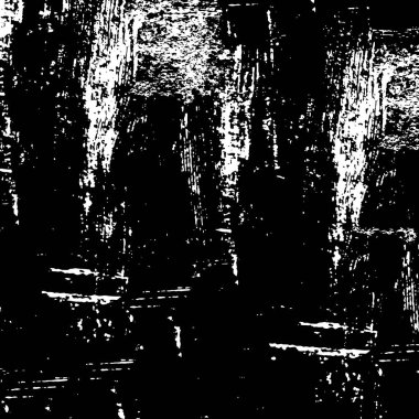 Vektör grunge dokusu. Siyah beyaz arka plan. Soyut monokrom resim koyu tonlarda solmuş bir efekt içerir