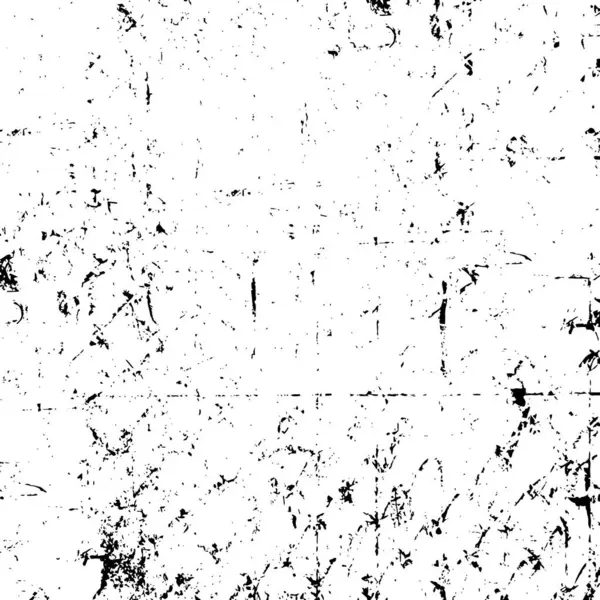Grunge üst üste biniyor. Soyut siyah-beyaz vektör arkaplanı. Çatlak, leke ve noktalarda kirli desenli tek renkli klasik yüzey. Karanlık korku tarzında eski bir duvar.