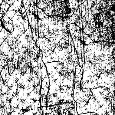 Soyut grunge gri koyu sıva duvar arkaplanı. Siyah beyaz boya sıçramış. Sanat, biçimlendirilmiş dokuma afişi, duvar kağıdı. Arkaplanda noktalar, çatlaklar, noktalar, fişler var. Tek renkli baskı