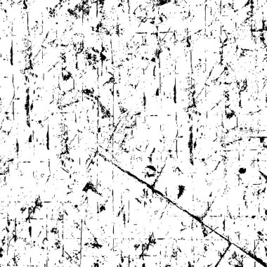 Siyah ve beyaz soyut arka plan. Çatlakların, tozun, lekelerin tek renkli dokusu. Yazdırma ve tasarım için desen