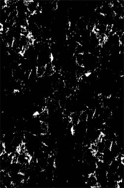 Siyah ve beyaz soyut arka plan. Noktaların, çatlakların, tozların, lekelerin tek renkli dokusu. Yazdırma ve tasarım için desen