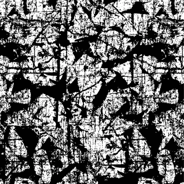 Чорно Білий Абстрактний Фон Монохромна Текстура Тріщин Пилу Плям Візерунок — стоковий вектор
