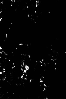 Grunge üst üste biniyor. Soyut siyah-beyaz vektör arkaplanı. Çatlak, leke ve noktalarda kirli desenli tek renkli klasik yüzey. Karanlık korku tarzında eski bir duvar.