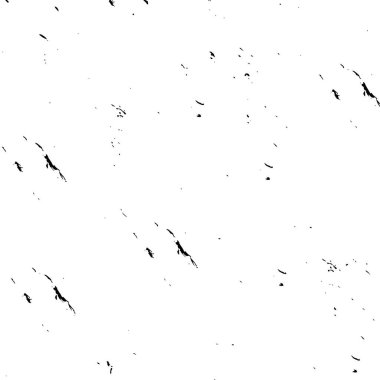 Grunge üst üste biniyor. Soyut siyah-beyaz vektör arkaplanı. Çatlak, leke ve noktalarda kirli desenli tek renkli klasik yüzey. Karanlık korku tarzında eski bir duvar.