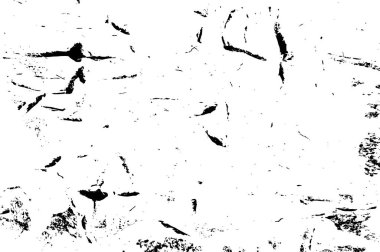 Grunge üst üste biniyor. Soyut siyah-beyaz vektör arkaplanı. Çatlak, leke ve noktalarda kirli desenli tek renkli klasik yüzey. Karanlık korku tarzında eski bir duvar.