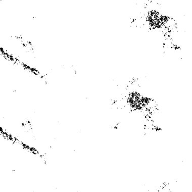 Grunge üst üste biniyor. Soyut siyah-beyaz vektör arkaplanı. Çatlak, leke ve noktalarda kirli desenli tek renkli klasik yüzey. Karanlık korku tarzında eski bir duvar.