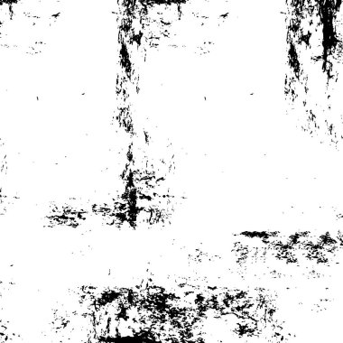 Grunge üst üste biniyor. Soyut siyah-beyaz vektör arkaplanı. Çatlak, leke ve noktalarda kirli desenli tek renkli klasik yüzey. Karanlık korku tarzında eski bir duvar.