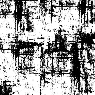 Grunge üst üste biniyor. Soyut siyah-beyaz vektör arkaplanı. Çatlak, leke ve noktalarda kirli desenli tek renkli klasik yüzey. Karanlık korku tarzında eski bir duvar.