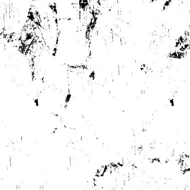 Grunge üst üste biniyor. Soyut siyah-beyaz vektör arkaplanı. Çatlak, leke ve noktalarda kirli desenli tek renkli klasik yüzey. Karanlık korku tarzında eski bir duvar.