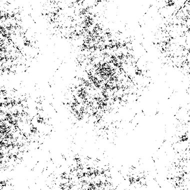Grunge üst üste biniyor. Soyut siyah-beyaz vektör arkaplanı. Çatlak, leke ve noktalarda kirli desenli tek renkli klasik yüzey. Karanlık korku tarzında eski bir duvar.