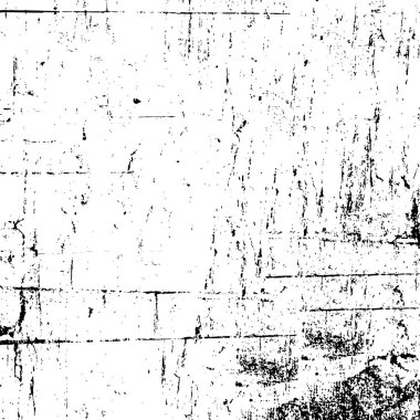 Grunge üst üste biniyor. Soyut siyah-beyaz vektör arkaplanı. Çatlak, leke ve noktalarda kirli desenli tek renkli klasik yüzey. Karanlık korku tarzında eski bir duvar.