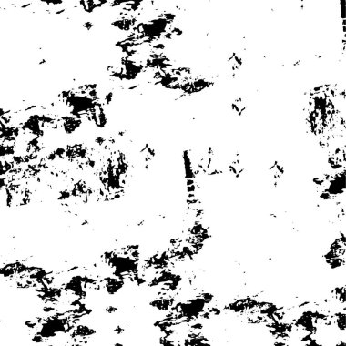 Grunge üst üste biniyor. Soyut siyah-beyaz vektör arkaplanı. Çatlak, leke ve noktalarda kirli desenli tek renkli klasik yüzey. Karanlık korku tarzında eski bir duvar.