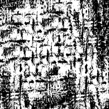 Grunge üst üste biniyor. Soyut siyah-beyaz vektör arkaplanı. Çatlak, leke ve noktalarda kirli desenli tek renkli klasik yüzey. Karanlık korku tarzında eski bir duvar.