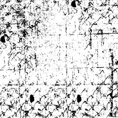 Siyah ve beyaz soyut arka plan. Noktaların, çatlakların, tozların, lekelerin tek renkli dokusu. Yazdırma ve tasarım için desen