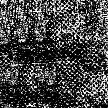 Siyah ve beyaz soyut arka plan. Noktaların, çatlakların, tozların, lekelerin tek renkli dokusu. Yazdırma ve tasarım için desen