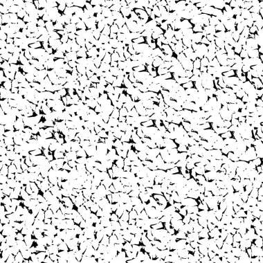 Siyah ve beyaz soyut arka plan. Noktaların, çatlakların, tozların, lekelerin tek renkli dokusu. Yazdırma ve tasarım için desen