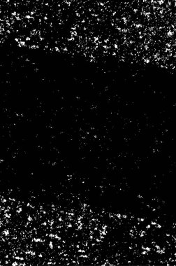 Siyah ve beyaz soyut arka plan. Noktaların, çatlakların, tozların, lekelerin tek renkli dokusu. Yazdırma ve tasarım için desen