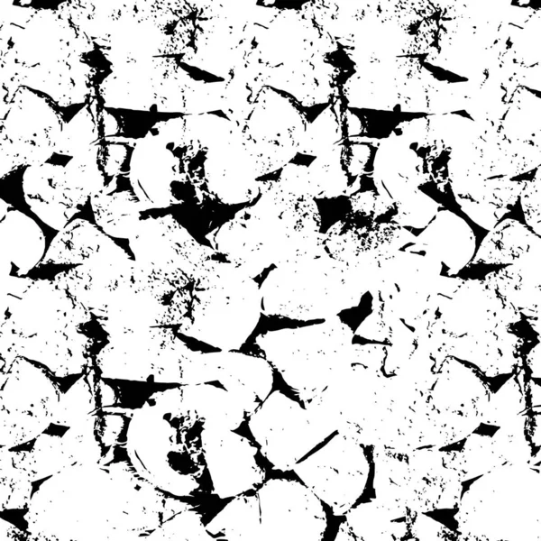 Grunge Black White Pattern Monochrome Particles Abstract Texture Background Cracks — Archivo Imágenes Vectoriales
